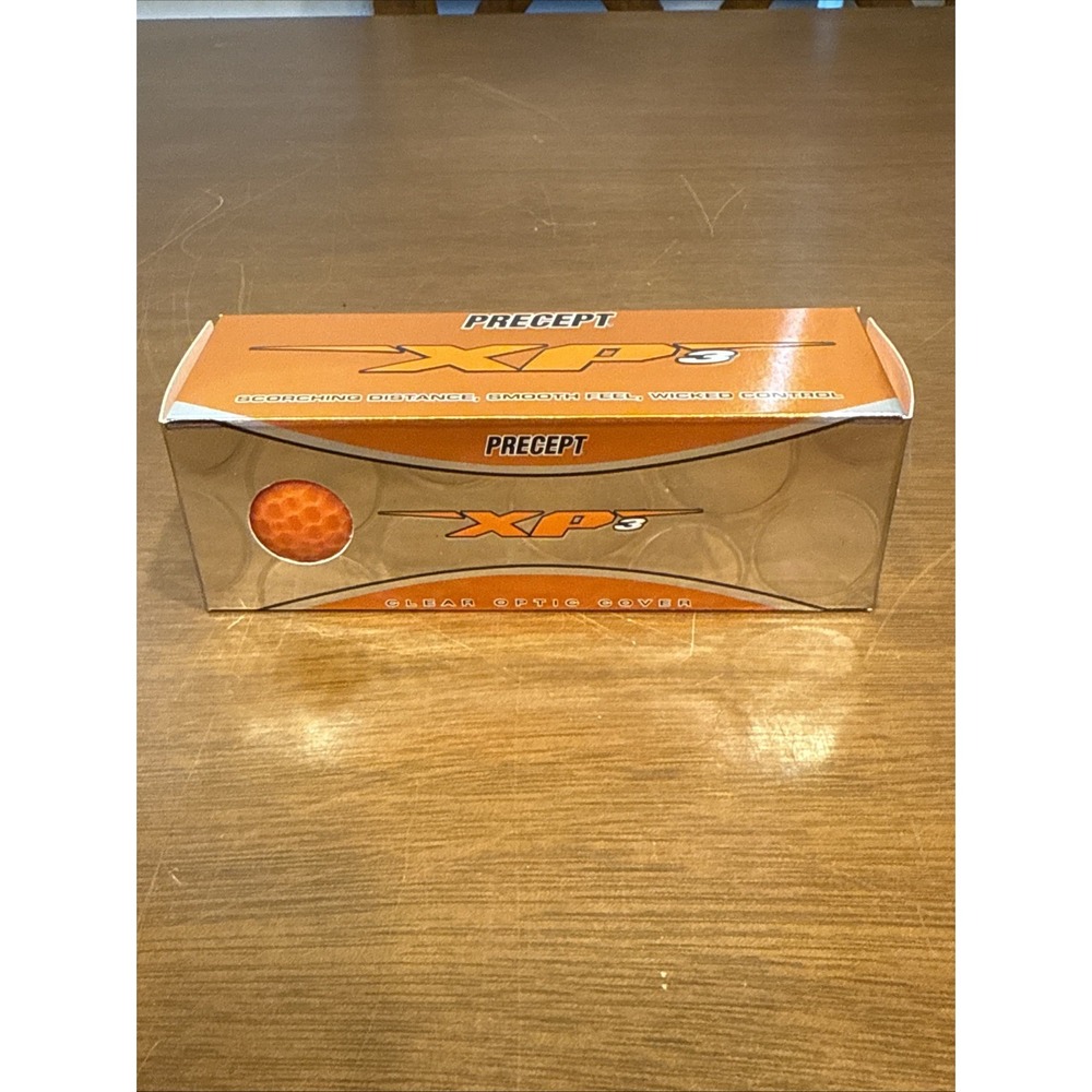Precept XP3 Set of 3 Golf Balls Orange Clear Optic Cover Made in USA NEW